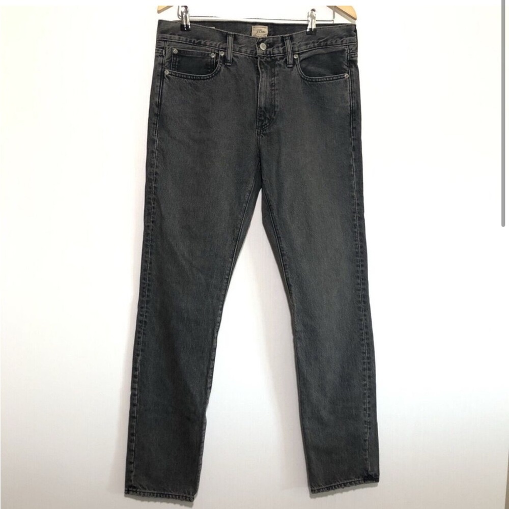 J. Crew 484 Jeans Mens Charcoal Slim-Fit 100% Cotton Denim 31x27